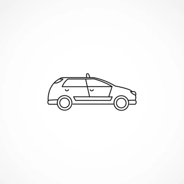 Taxi Coche Línea Icono Taxi Coche Aislado Icono Línea — Vector de stock