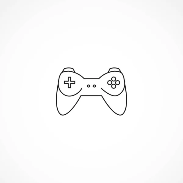 Joystick Ikonu Gamepad Satır Simgesi Gamepad Izole Edilmiş Satır Simgesi — Stok Vektör