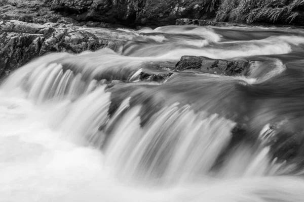 Larga Exposición Una Cascada Río Lyn Oriental Watersmeet Parque Nacional — Foto de Stock