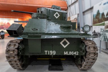 Bovington. Dorset. Birleşik Krallık. 9 Şubat 2020. Tank Müzesi 'nde bir Vickers Medium Mark 2 tankı sergileniyor.