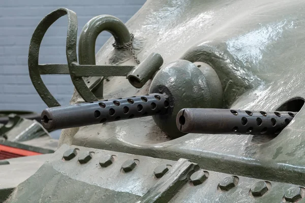 Close Machine Guns Front Tank — Stock Photo, Image