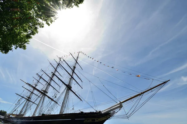 Cutty Sark Greenwich Ben Londonban — Stock Fotó