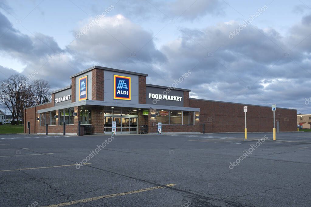 YORKVILLE, NEW YORK - NOV 01, 2019: Aldi Grocery Store. Aldi is a Global Discount Supermarket Chain Based in Germany.