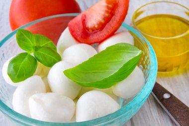 Mozzarella ve domates fesleğen ile
