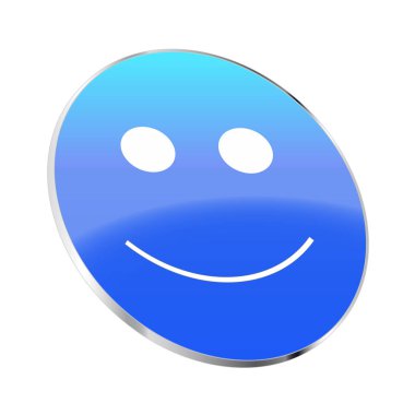 Beyaz arkaplanda 3d Smiley