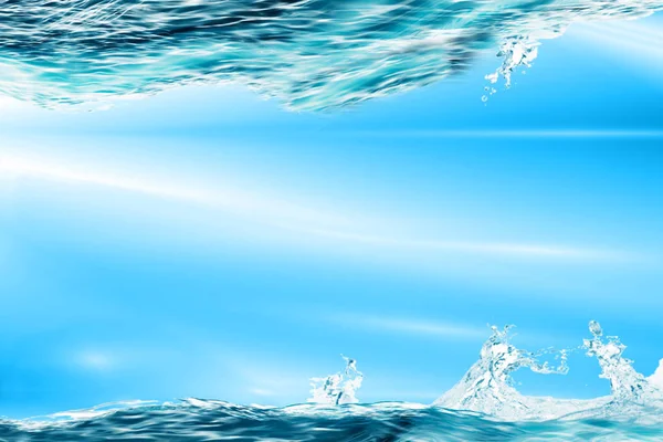 Bakgrundsvatten och vågor med kopieringsutrymme — Stockfoto