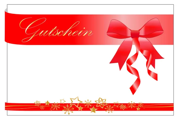 Німецьке Різдво або день народження ваучер з стрічкою. — стокове фото
