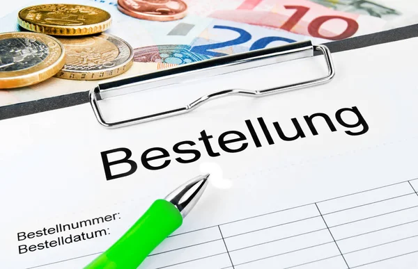 Ordnung - bestellung close up background — Stockfoto