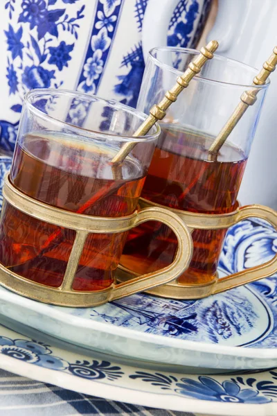 Чай і прикраси — стокове фото