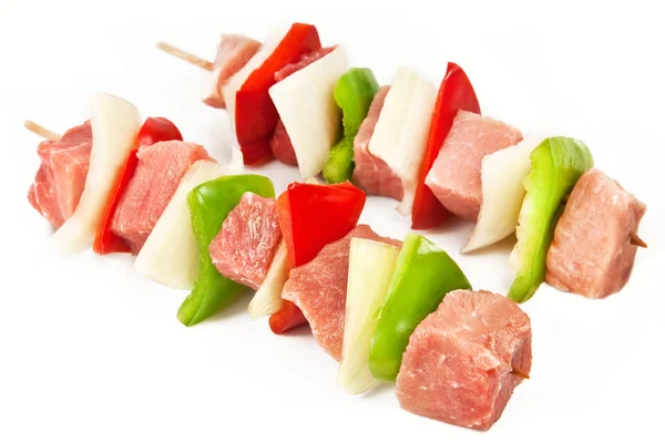 Grill - mięso i warzywa - pałeczki — Zdjęcie stockowe