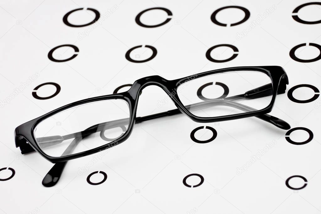 Glasses with eyesight test