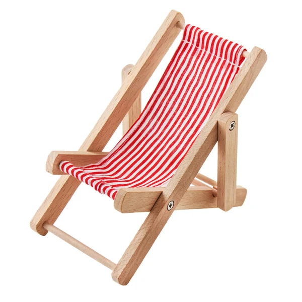 Chaise de plage sur fond blanc — Photo