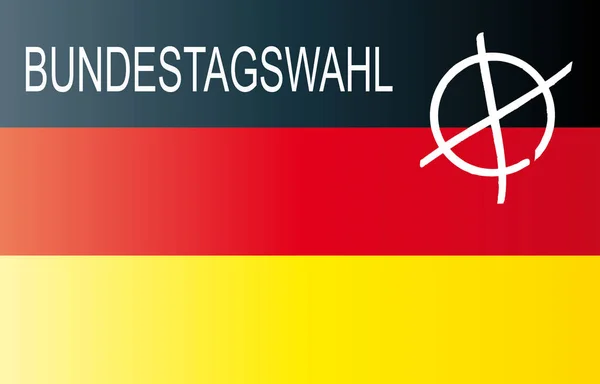 Elecciones al Bundestag alemán con bandera alemana y cruz electoral i —  Fotos de Stock
