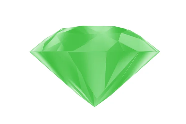 3Dイラスト｜Diamond Emeraldを白い背景に孤立させた — ストック写真