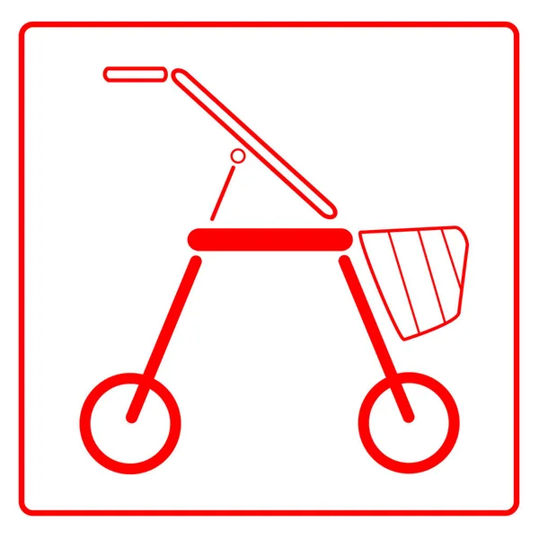 Rotes Schild Rollator Walking Frame auf weißem Hintergrund — Stockfoto