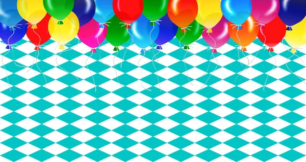 Bayersk diamant mönster med färgglada ballonger — Stockfoto
