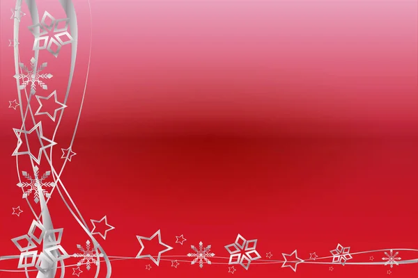Moldura vermelha de Natal com estrelas e espaço de cópia — Fotografia de Stock