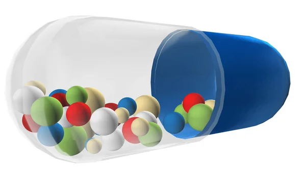 3D retard capsules on white background — Stock Photo, Image