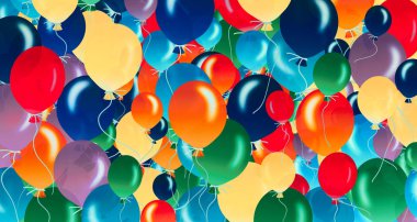 3d Resim Şablonu Renkli balon arkaplanı