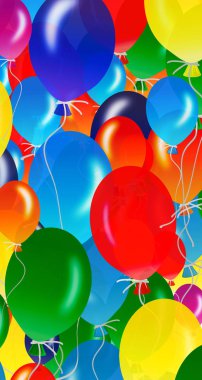 3d Resim Şablonu Renkli balon arkaplanı