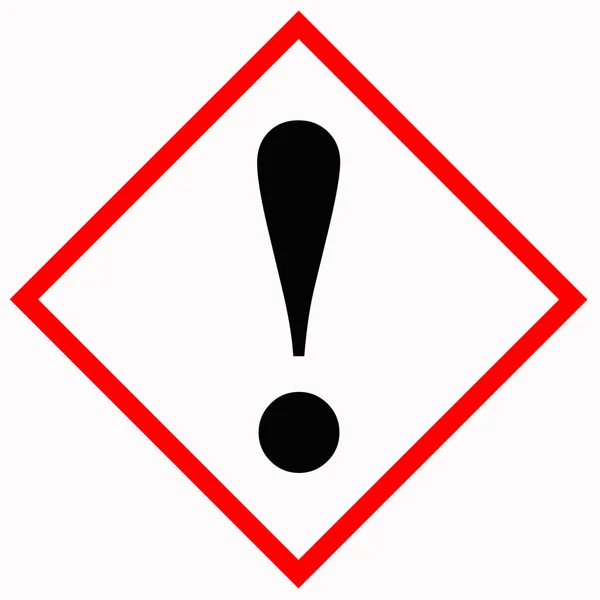 Warning sign GHS07 Danger Corrosive Irritant effect on white bac — Stock Photo, Image