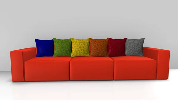 3d Ilustracja Szablon Sofa izolowana na białym tle — Zdjęcie stockowe