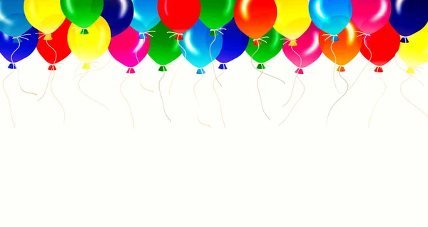 Bunte Luftballons isoliert vor weißem Hintergrund — Stockfoto
