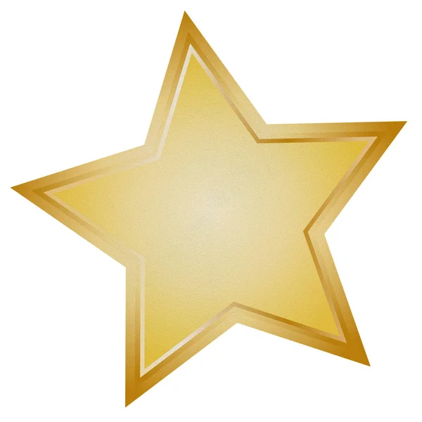 Golden star isolated on white background — Stock Photo, Image