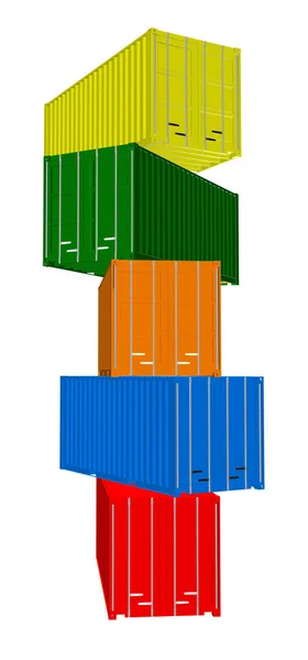 3d transportcontainer op witte achtergrond — Stockfoto