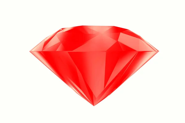 Diamant Rubin isoliert auf weißem Hintergrund — Stockfoto