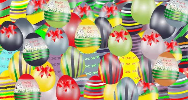 Colourful Easter egg with pattern as background isolated on whit — Stock Photo, Image