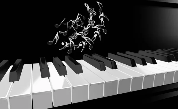 Teclado piano sobre fundo branco — Fotografia de Stock