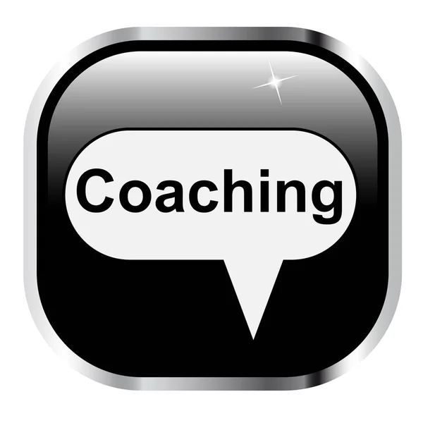 Símbolo Coaching botão no fundo branco — Fotografia de Stock
