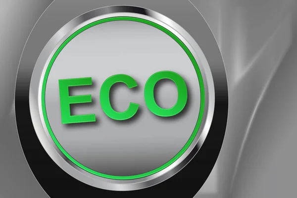 Gomb Eco ezüst alapon — Stock Fotó