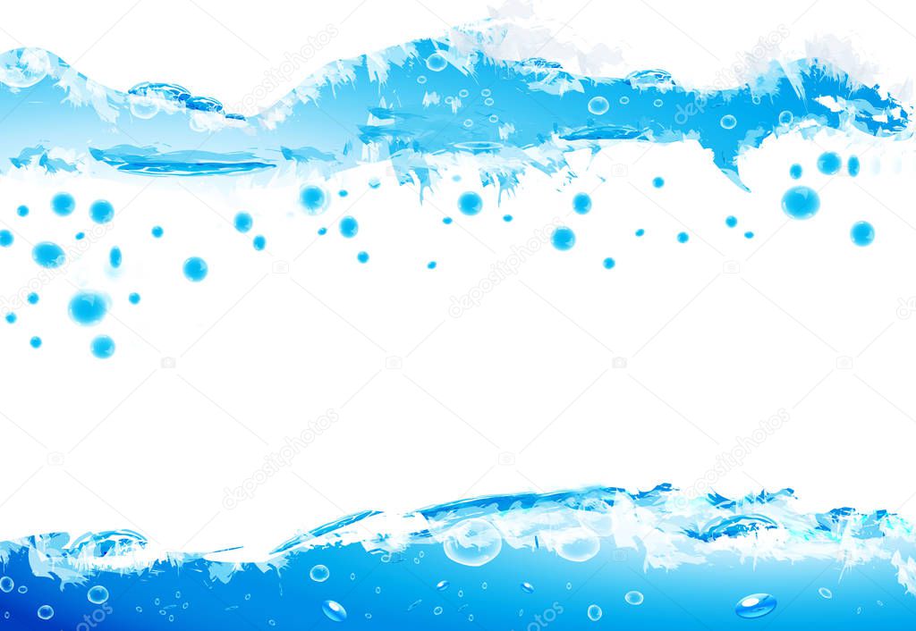 Background water and waves with copy space