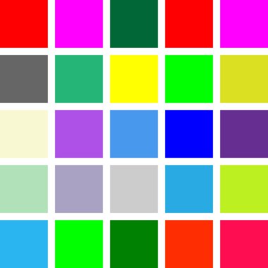 Beyaz arkaplanda renkli çerçeve ızgarası