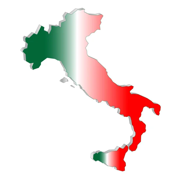地図イタリア3Dを白に分離 — ストック写真