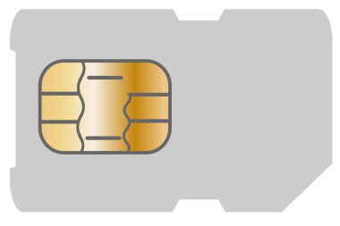 Beyaz arkaplanda izole edilmiş şablon Sim kartı