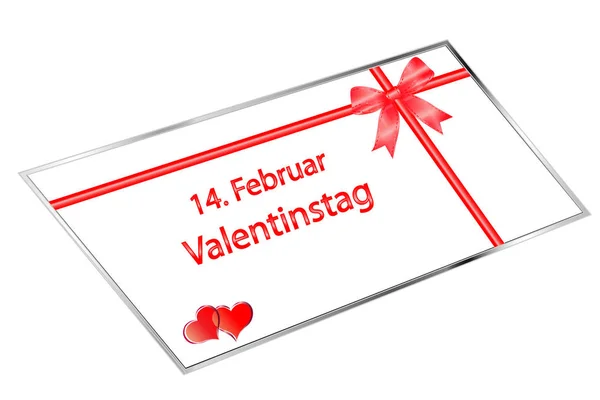 Geschenk-Umschlag Valentinstag auf weißem Hintergrund — Stockfoto