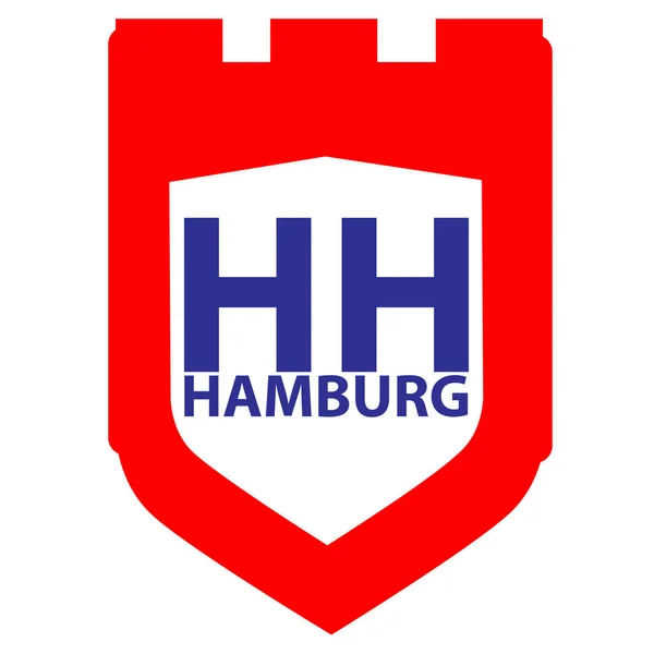 Coat of arms Hamburg on white background — Stock Photo, Image