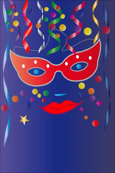 Красочный плакат украшения карнавала на синем фоне — стоковое фото