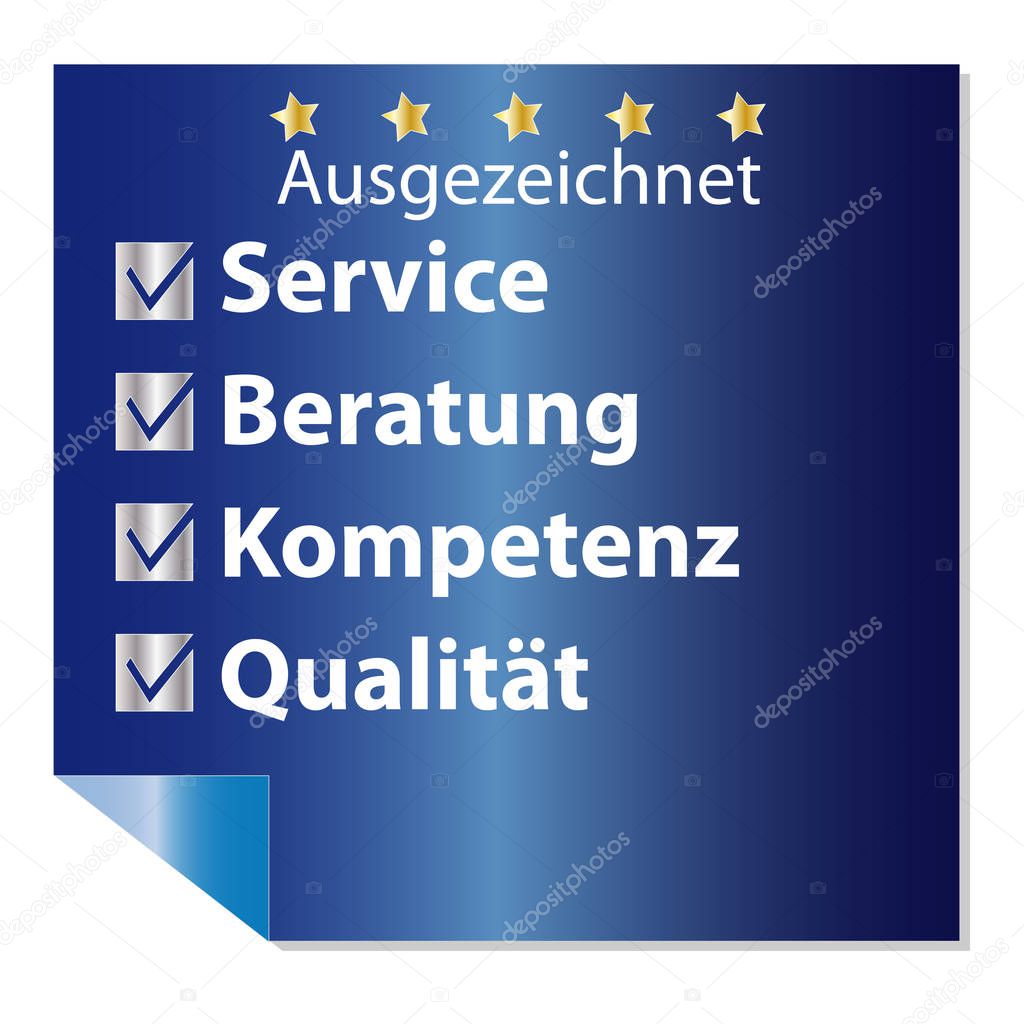 German service concept on white background
