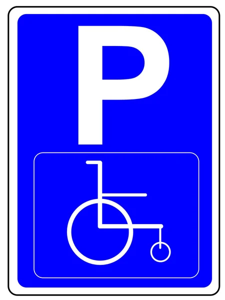 Place de parking signe allemand utilisateur de fauteuil roulant — Photo