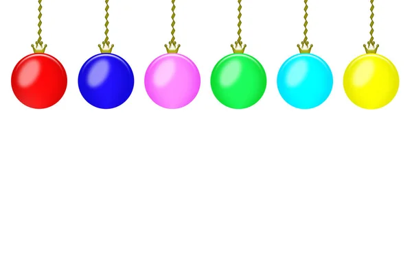 Colorate decorazioni dell'albero di Natale su sfondo bianco — Foto Stock