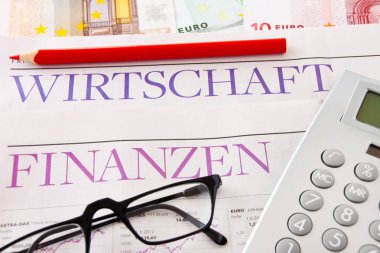 Arkaplan olarak Alman günlük finans ve ekonomi gazetesi 