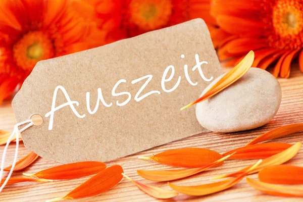 Deutsche Auszeit Blumen mit Etikett als Hintergrund — Stockfoto