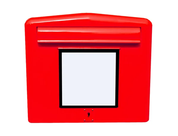 Röd postlåda på vit bakgrund — Stockfoto