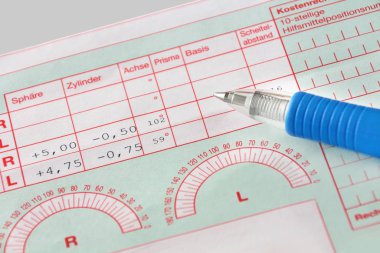 Yakın çekim olarak Almanca tarif ve tükenmez kalem
