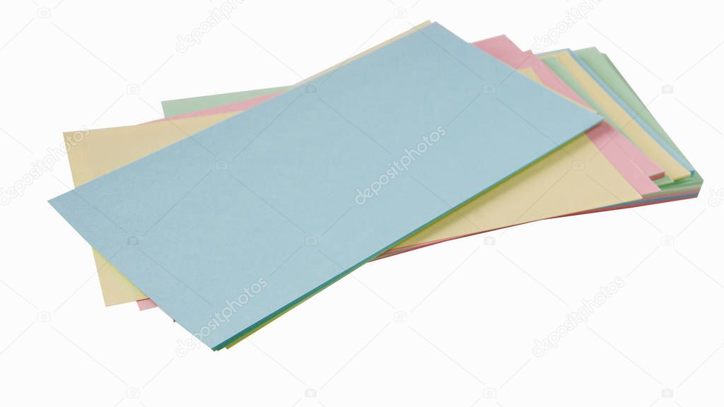 Colorful flashcards label on white background