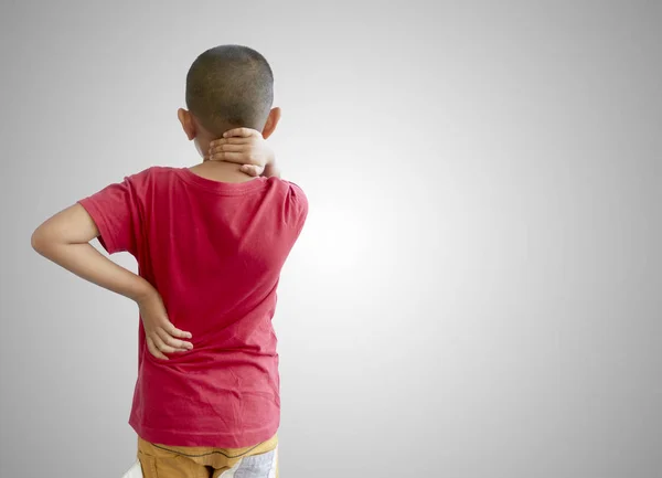 Asian kid with scoliosis — Stock Photo, Image